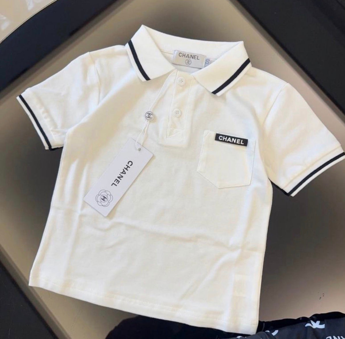Kids Chanel Button up tee